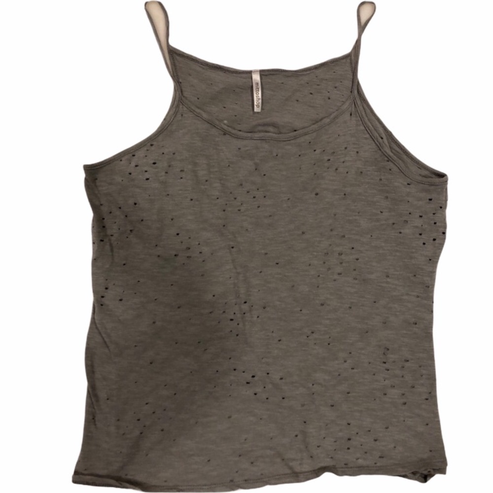 Mittoshop Gray Distressed Tank Top